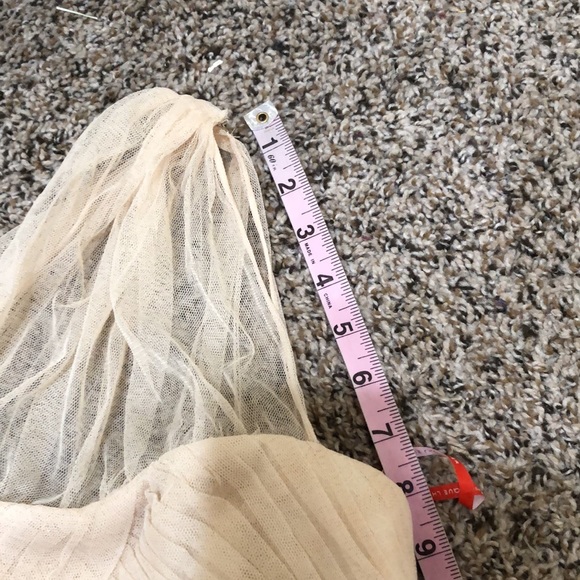 Monique Lhullier Wedding Dress Size 0P 0 Petite Cream Pleated Lace One Shoulder - Picture 12 of 13